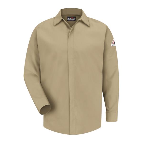 Concealed-Gripper Pocketless Work Shirt