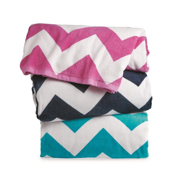 Chevron Velour Beach Towel