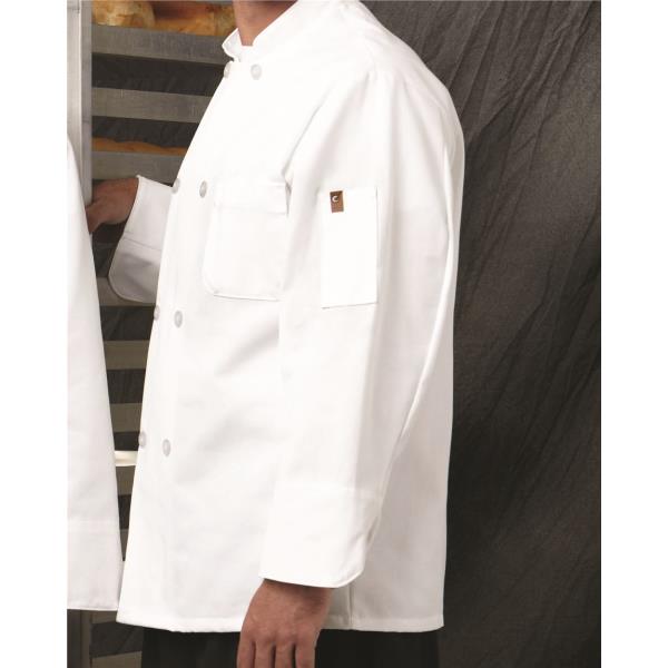 Button Chef Coat with Thermometer Pocket