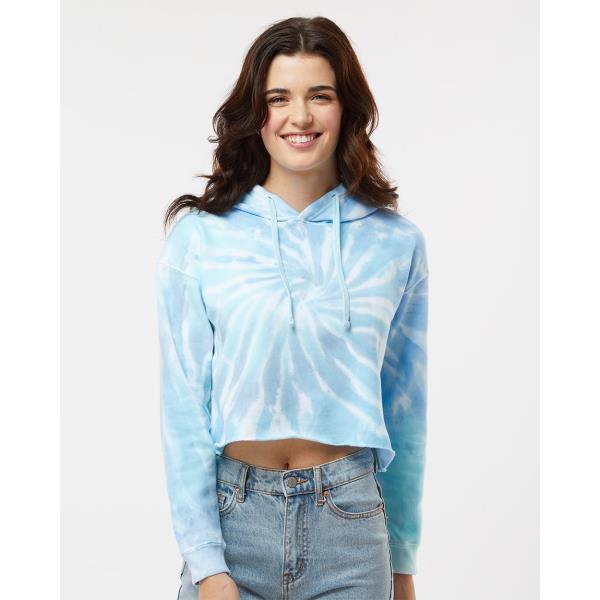 Women's Tie-Dyed Crop Hooded Sweatshirt