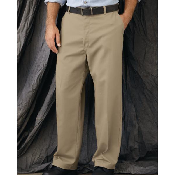 Plain Front Casual Cotton Pants