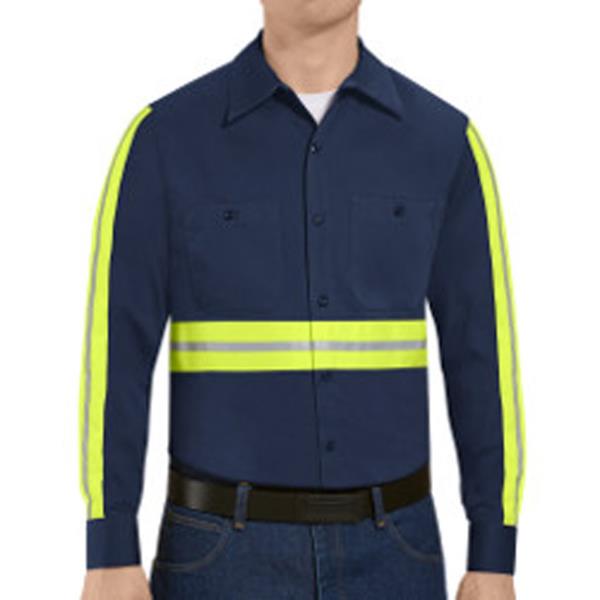 Enhanced Visibility Long Sleeve Cotton Work Shirt