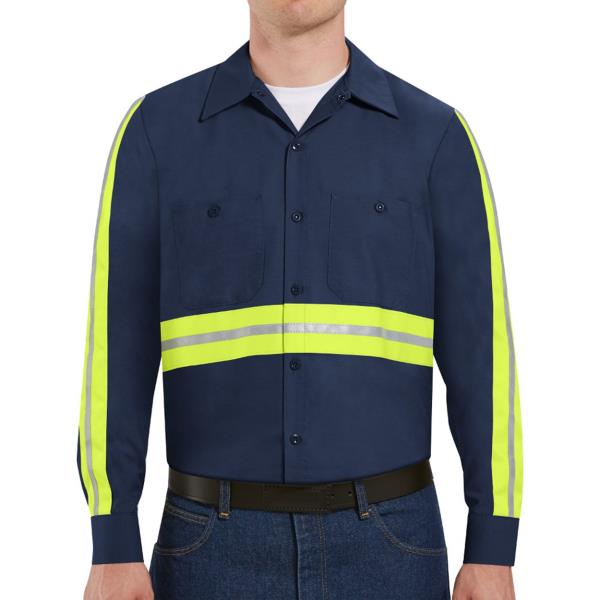 Industrial Enhanced-Visibility Long Sleeve Work Shirt -  Long Sizes