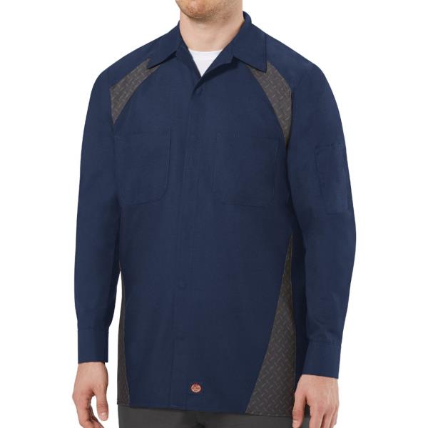 Long Sleeve Diamond Plate Shop Shirt - Long Sizes