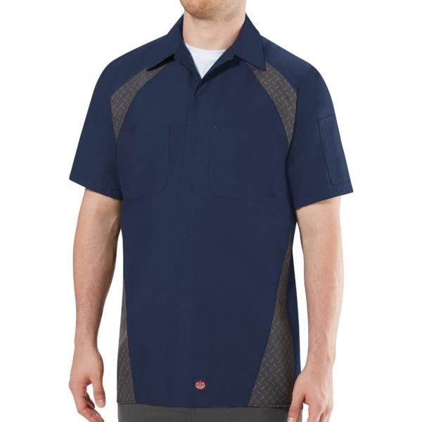 Short Sleeve Diamond Plate Shop Shirt - Long Sizes