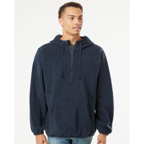 Polar Fleece Quarter-Zip Hooded Pullover